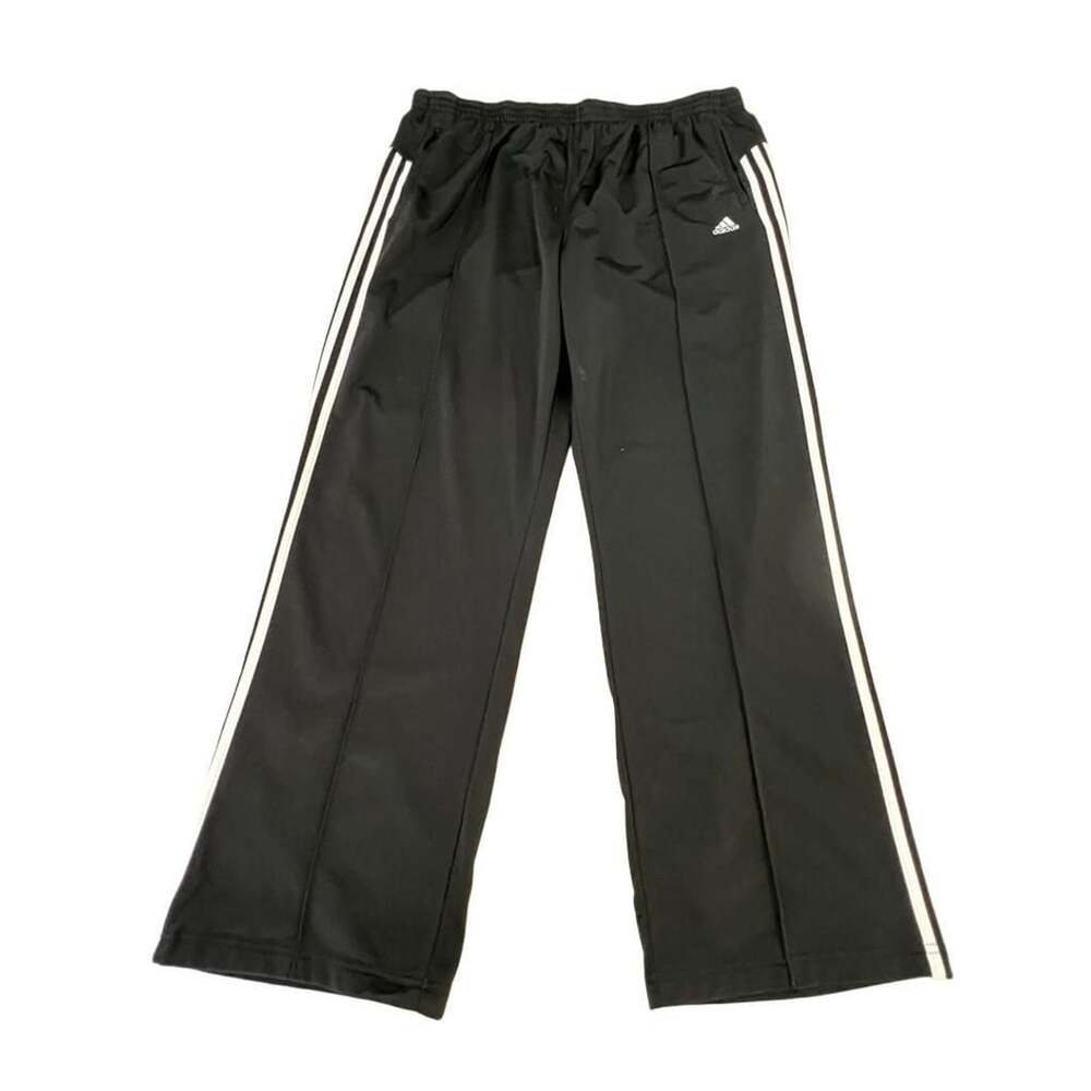 Adidas Black 3-Stripe Wide Leg Track Pants Size 2XL